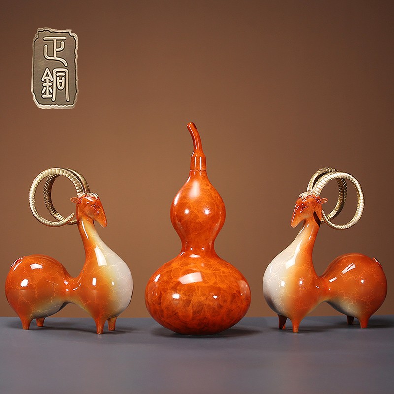 正銅喜氣羊羊 融傳統(tǒng)生肖文化與現(xiàn)代美學(xué)的招財(cái)家居藝術(shù)品